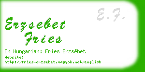 erzsebet fries business card